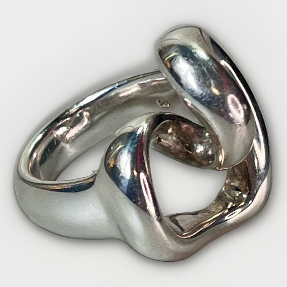 Indigo Falls 925 Sterling Electroform Heart Statement Ring Pendant Sz 7.5-8 - Picture 5 of 16